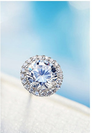 Classic Hot Sale Full Rhinestone Round Stud Earrings Women