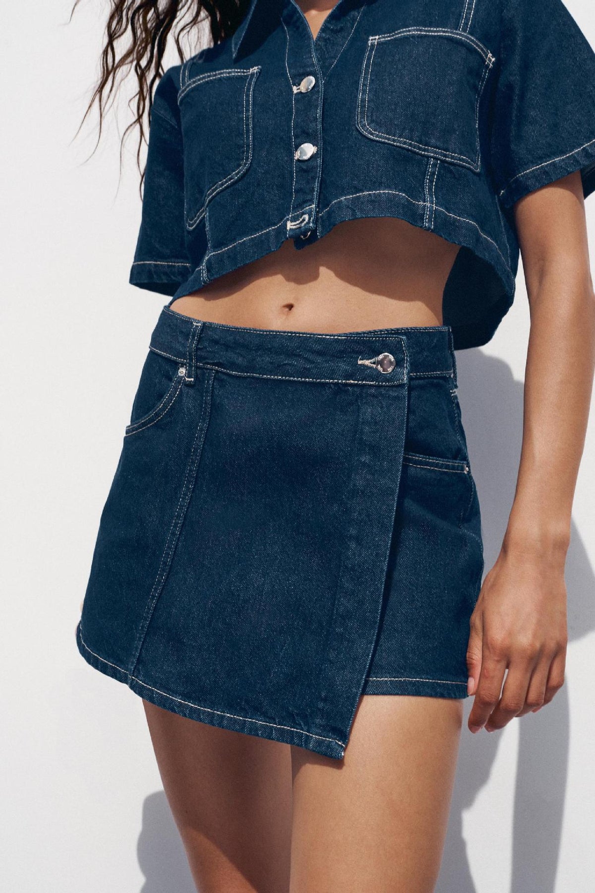 Women's Loose And Comfortable Denim Shirt-Dress And Pants Set