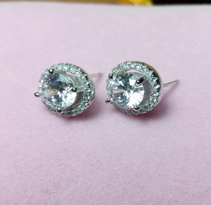Classic Hot Sale Full Rhinestone Round Stud Earrings Women