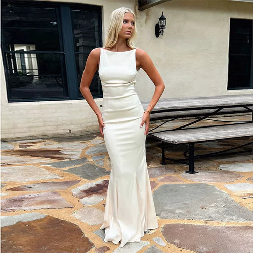 One Neck Sexy Slim Fit Backless Long Dress