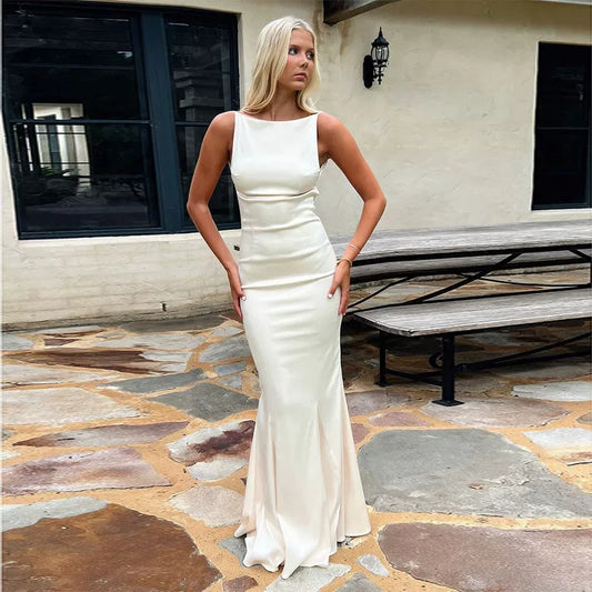 One Neck Sexy Slim Fit Backless Long Dress