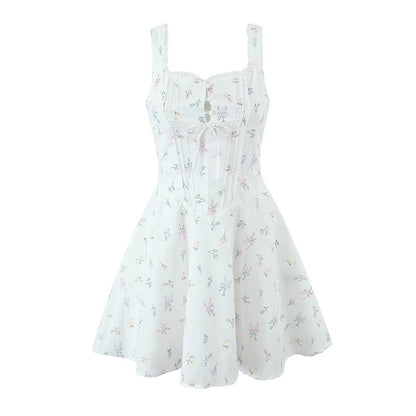 Lace-spliced Square-neck Slip Dress For Women