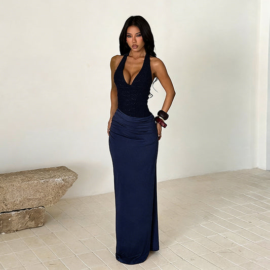 Halter Neck Chest-Hugging Dress, 2026 Summer New Sexy Bodycon Long Dress
